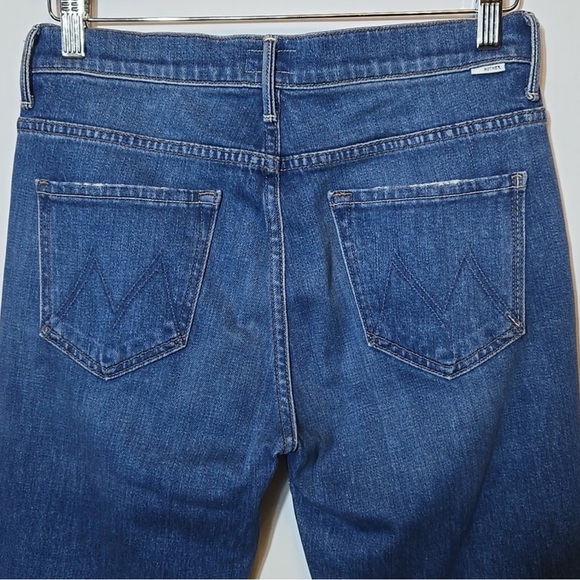 MOTHER The Weekender Fray Jean In Gold Rush Sz 28 Floral Embroidered Boho Flare - Picture 8 of 9